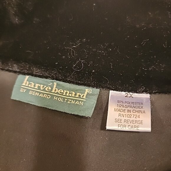 Harve Benard Holtzman Women's Velvet Button Front Shirt 2x Black - Picture 5 of 7